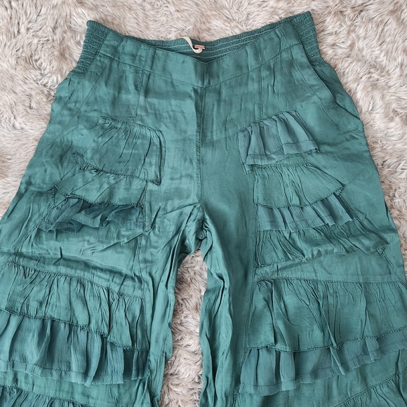 Free People Rock And Frill Pant Uncut Emerald Green - Picture 4 of 12